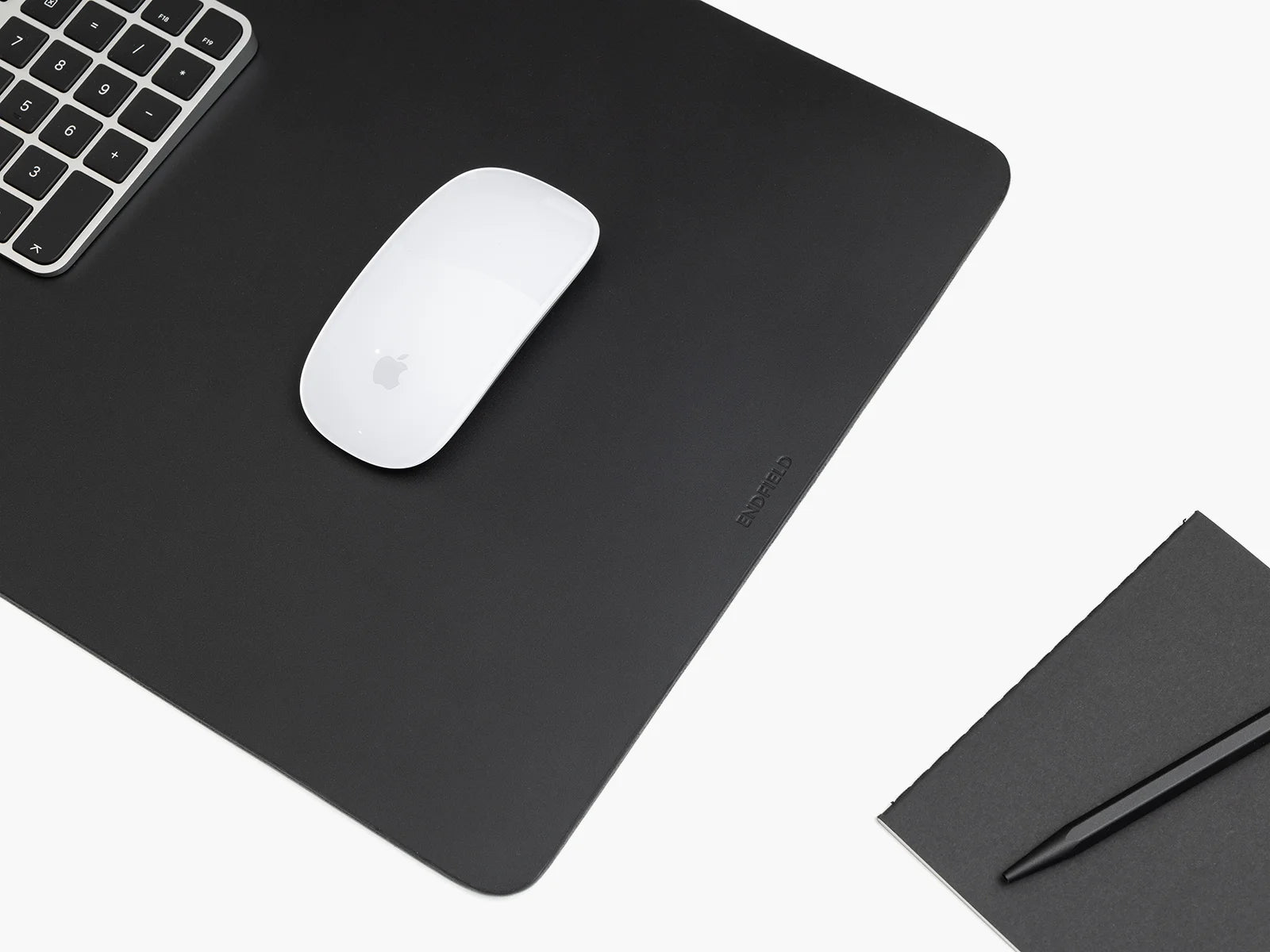 Leather Desk Pad Medium Black Detail