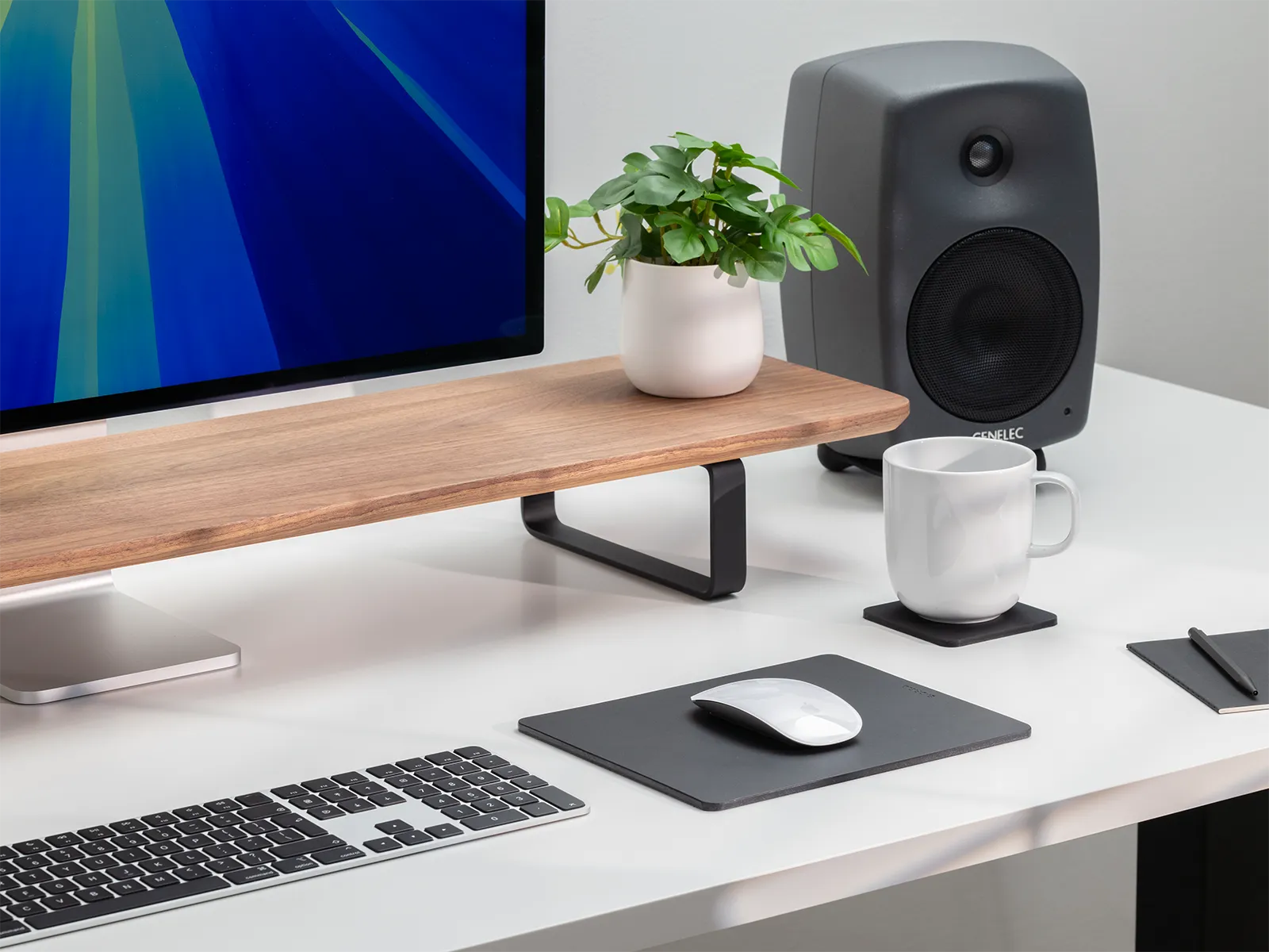 Leather Mouse Pad Black Lifestyle Side